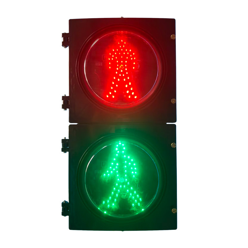 CJ-202HLR-S 200mm LED Pedestrian Traffic Signal Light - Red Man & Green Man (PC Housing)