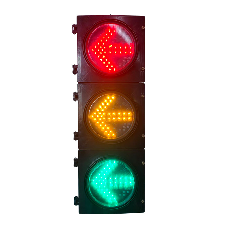 CJ-203JT-S 200mm LED Arrow Traffic Signal Light - Red, Yellow & Green Arrows (PC Housing)