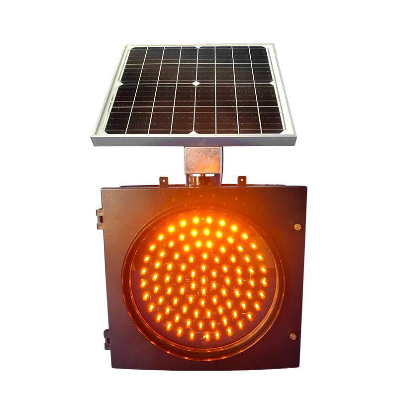 CJ-301HS-S 300mm Solar Powered LED Yellow Flashing Warning Light