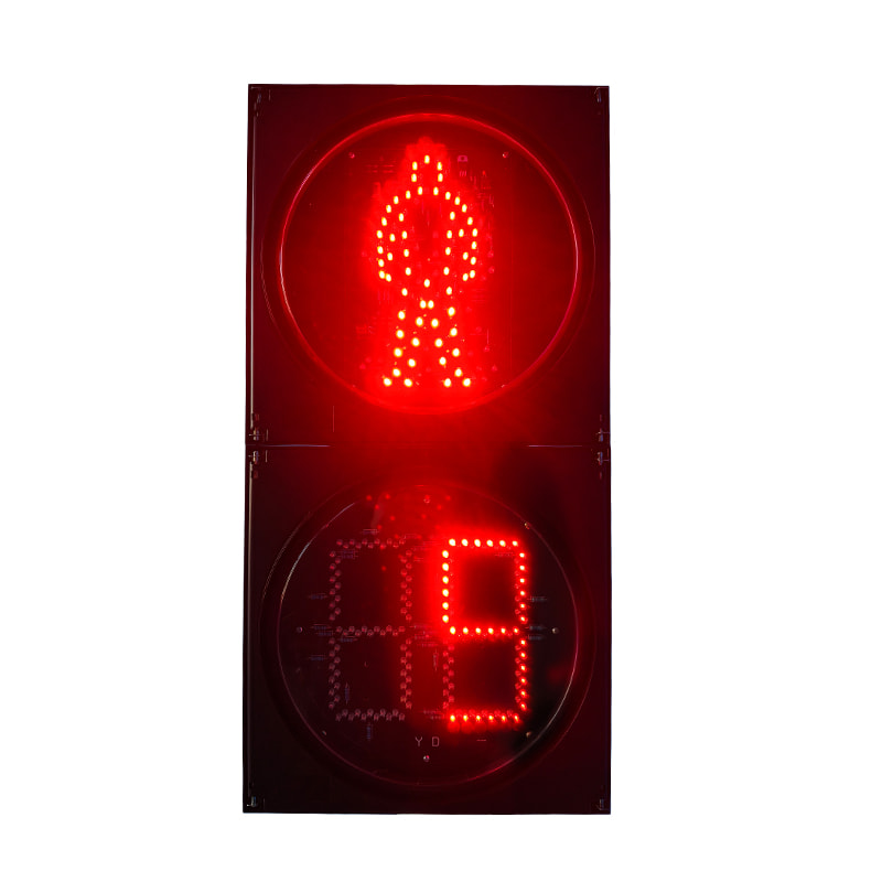 CJ-302HLRD-SWK 300mm LED Pedestrian Traffic Light with Countdown (Plastic Housing, PC/Glass Lens, IP53)
