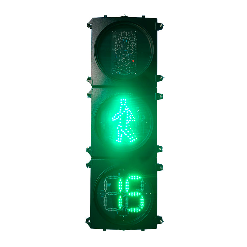 CJ-303HLRD-ZL 300mm LED Pedestrian Traffic Light with Countdown (Red & Green, Aluminum Housing, Glass Lens, IP53)