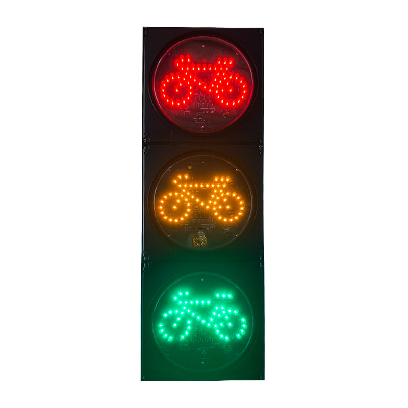 CJ-303ZXC-SWK 300mm LED Bicycle Traffic Signal Light (Plastic Housing, PC/Glass Lens, IP53)