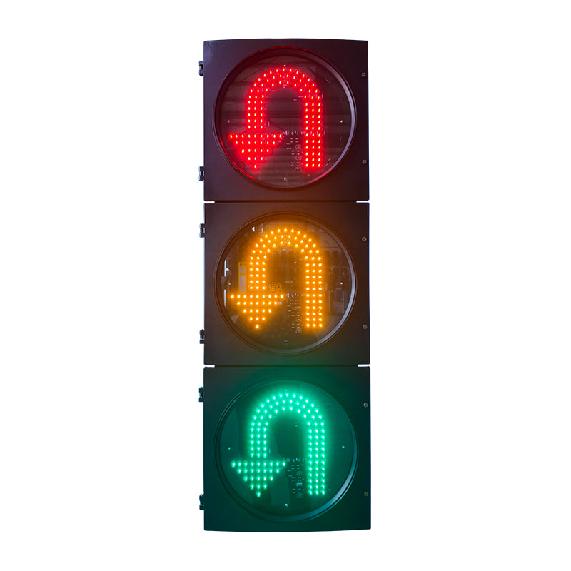 CJ-403DT-SGC 400mm LED U-Turn Traffic Signal Light (Plastic Housing, Glass Lens, IP53)