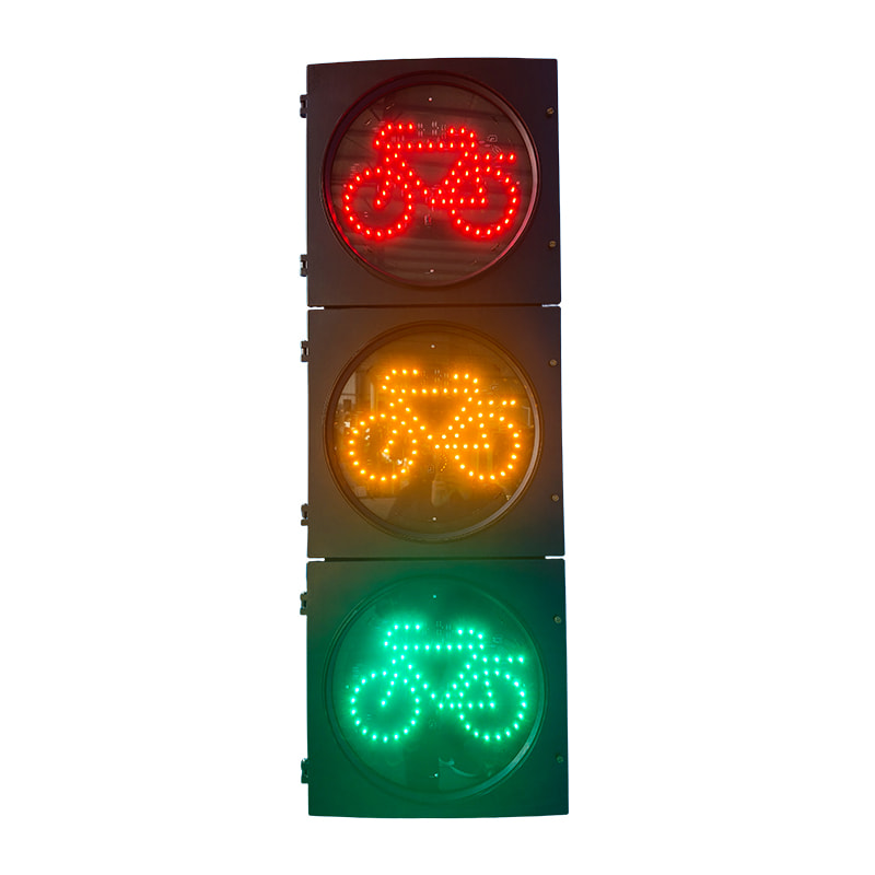 CJ-403ZXC-SGC 400mm LED Bicycle Traffic Signal Light (Plastic Housing, Glass Lens, IP53)
